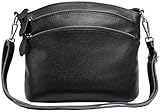 Heshe Womens Soft Leather Handbags Shoulder Bag Multi Zipper Pocket Small Bags Designer Handbag Crossbody Purse Satchel and Purses for Ladies