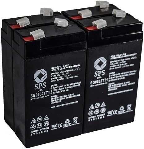 SPS Brand 12V 2.3 Ah Terminal T1 Replacement Battery for Viasys Healthcare SIPAP (4 Pack)