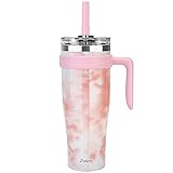 Zukro 50 oz Tumbler With Handle and Straw, Large