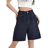 EMMIOL Denim Shorts Embroidered Jorts Baggy Wide Leg Summer Casual Jean Shorts Y2K Hip-Hop 2025 Fashion Streetwear
