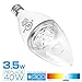 Holigoo 3.5W LED Candle Light Bulb, 5000K E12 Candelabra Bulb, 300Lm Candle Lamps Equivalent 40W Incandescent Lamp, 260 Degree Beam Angle for Chandeliers, Dining Room and Supermarket(6 Pack)