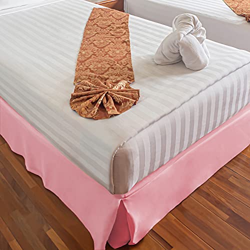 Superior 100% Brushed Microfiber Pleated Bed Skirt, King, Pink