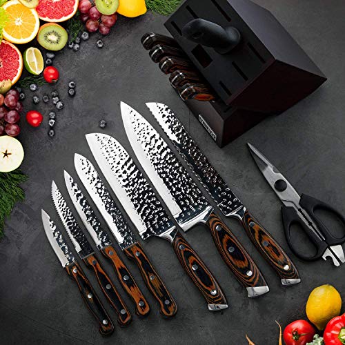 Knife Set, Elegant Life 15Piece Kitchen Knife Set with Block Wooden