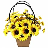 UKELER 4 Bunches Yellow Sunflowers Artificial