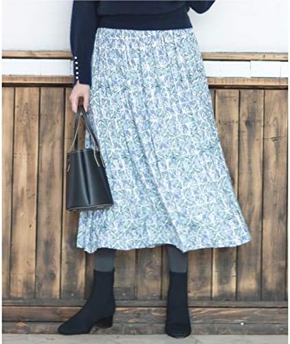 Amazon 組曲 東原亜希さん着用 Kmkk ミュルーズ プリント スカート 番号kj28 ブルー系5 7 スカート 通販