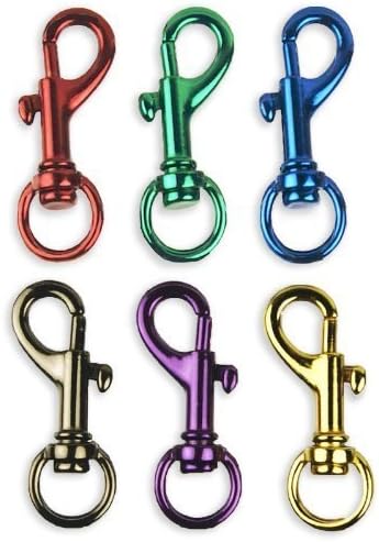 Tozz Pro ® 6 Bright Colors Aluminum Spring Snap Hook Set 5/8 (12 pcs)