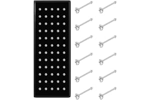 Jstyle 60Pcs Hypoallergenic Stainless Steel Nose Studs for Women Men Sparkly CZ Small 22G Nose Studs Rings Piercing Body Jewelry 1.5mm 2mm 2.5mm
