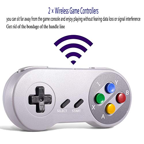 Yuegoo Family Classic Game Consoles, Childhood Retro Game Console Built-in 557 TV Video Games, with Dual Wireless Controllers. (White)