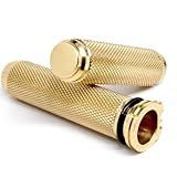 Speed Dealer Customs Solid Brass Knurled Hand Grips for Harley Davidson Softail Dyna Sportster 1