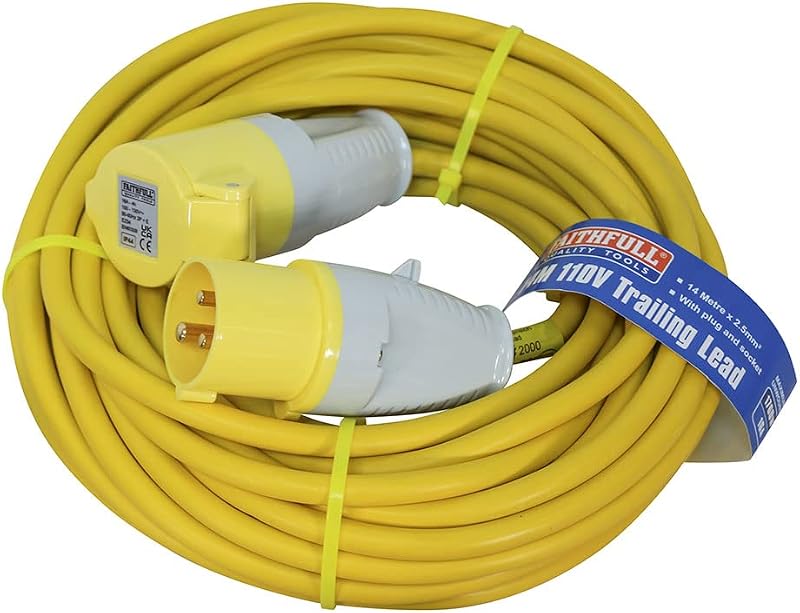 Faithfull FPPTL14HDUTY 14m 110V Heavy Duty Trailing Lead 16A 2.5mm Cable