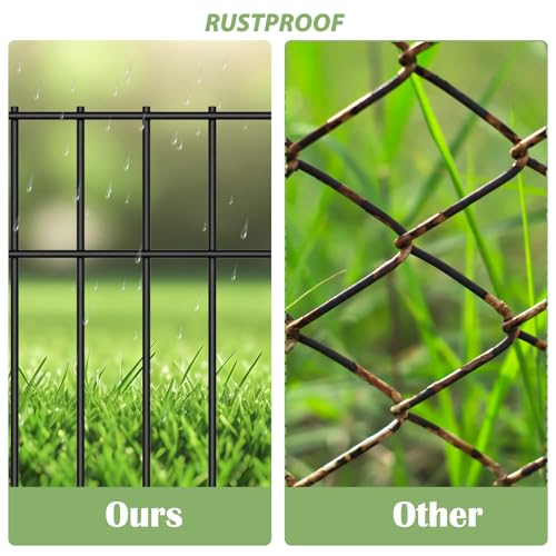 LIANTRAL Garden Fence 25 Pack, Animal Barrier Fence, No Dig Rustproof Metal Fence Panels, Patio Border Animal Fencing for Dog Rabbit Yard Patio Outdoor Decor, Total 43 cm (H) x 8.25 m (L)