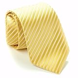 Scott Allan Mens Striped Necktie - Yellow and Silver