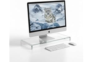 Azar Displays 515369-1PK Acrylic Laptop Stand, Computer Riser for Desk, Monitor Stand, Closet Organizer for Clothes & Shoes, 