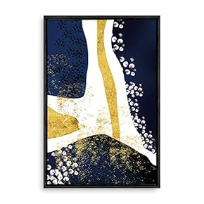 SIGNFORD Framed Canvas Home Artwork Decoration Golden Abstract...