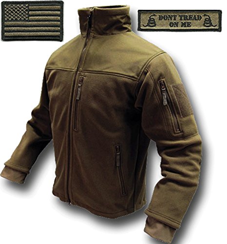 Condor Tac-Jacket (Coyote-Med) & USA Flag & Dont Tread Patch - 3 Item-Bundle