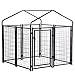 Welded Wire Dog Kennel Heavy Duty Playpen Included a Roof & Water-Resistant Cover 4'x4'x4.3'