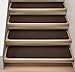 House, Home and More Set of 12 Attachable Indoor Carpet Stair Treads - Chocolate Brown - 8 Inches X 30 Inches