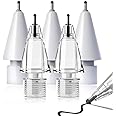 LOVE MEI Replacement Pencil Tips for Apple Pencil Pro,Pencil Tips fit for Apple 2nd 1st Gen USB-C,and Logitech Crayon Digital Pencil,Needle Pencil Pen Tips with Case,IPad Pro Pencil Sets (4B&2B)