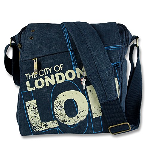 The City of London Messenger Bag Robin Ruth Blue Canvas Vintage