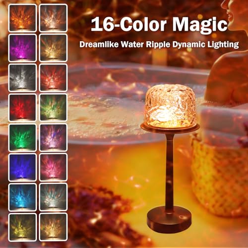 GUIGUZHJ Lámpara de ducha impermeable e inalámbrica, luz de ducha recargable con 16 efectos de onda de color, lámpara de baño con control táctil y mando a distancia, iluminación ambiental