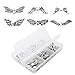 BEADNOVA Vintage Tibetan Silver Plated Angel Wing Charm Beads Spacer Jewelry Findings Parts for Jewelry Making with Container Box (60pcs)