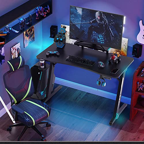 JOY worker Gaming Desk, 47 Inch RGB LED Light Gaming Computer Desk, Z