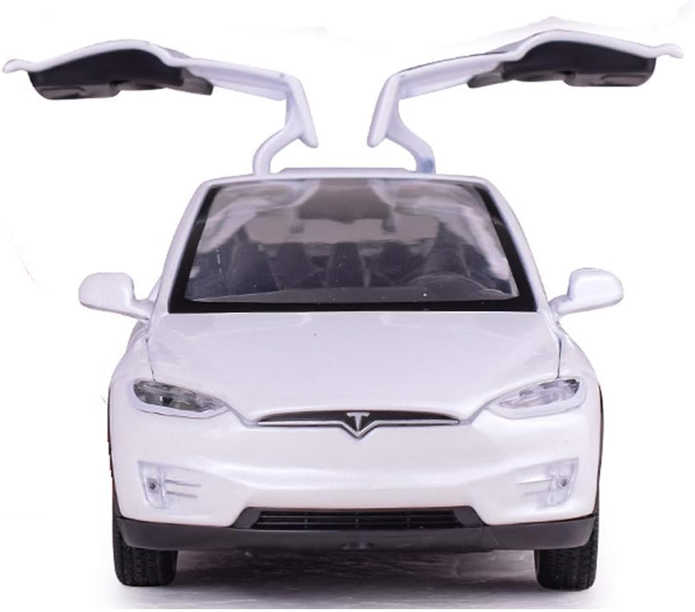 HUIFEIDEYU Simulate Alloy Pull Back Car for Kids Toy, Model Vehicle for Boys Girls Adults with Sound and Light Function 1:32 Scale Model X 90 , Ideal White