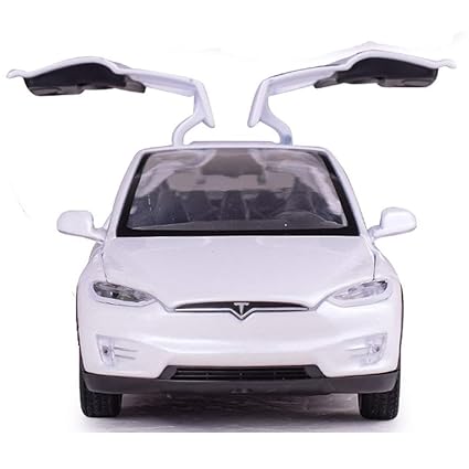 EDTara Simulate Alloy Pull Back Car Kids Toy with Sound and Light Function 1:32 Scale Model X 90 White