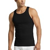 Pure Look Men&rsquo;s 3-Pack 100% Cotton Ribbed Sleeveless A-Shirt Tank Top Undershirt