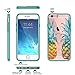 True Color Case Compatible with iPhone 6/6s Case, Translucent Tropical Watercolor Pineapples Printed on Clear Hybrid Cover Hard + Soft Slim Thin Durable Protective Shockproof TPU Bumper Cover - Teal