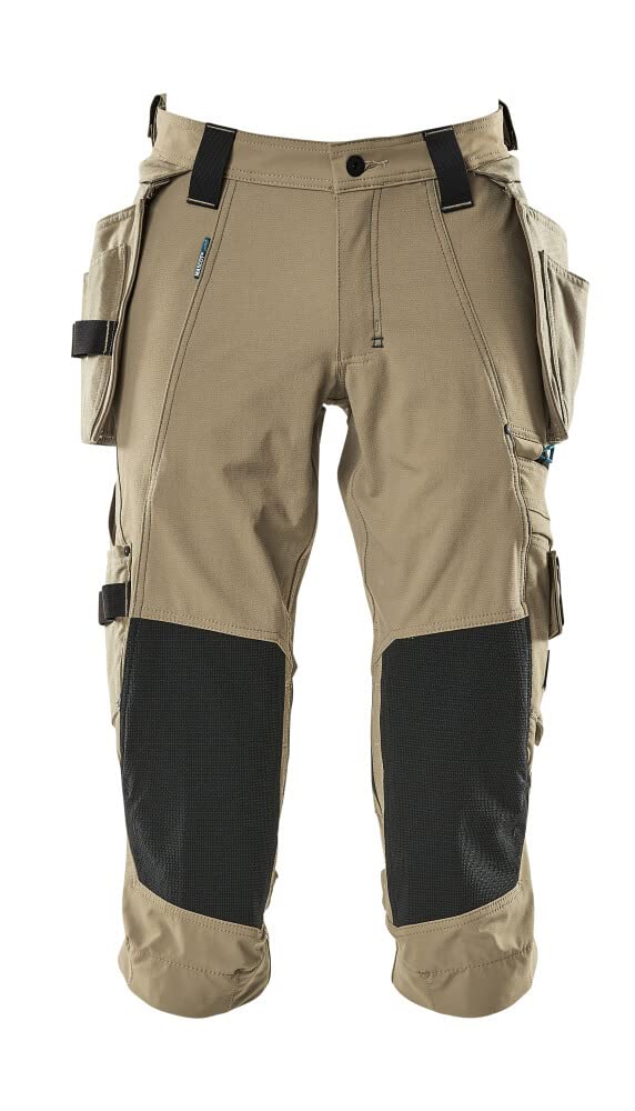 Mascot 17049-311-55-C42 Stretch Short Trousers with Pockets, Light Khaki, C42