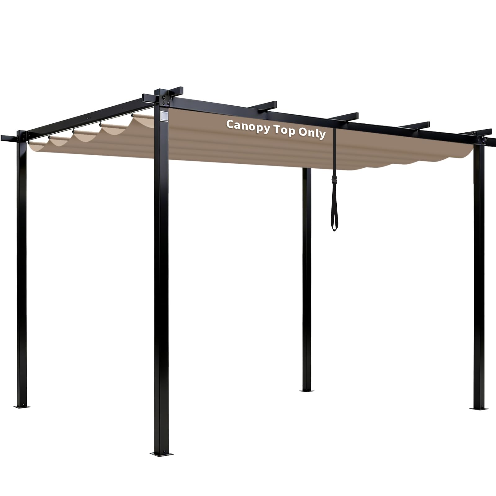 Photo 1 of 10' X 10' Pergola Shade Cover for Outdoor Retractable Durable Fabric Canopy Replacement Top Only, Sun Shade for Outside (Beige)