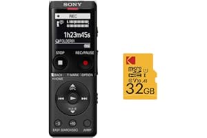 Sony ICD-UX570 Digital Voice Recorder (Black) with 16GB Memory Card Bundle (2 Items)