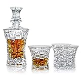 Vilmont Kepp Premium Whiskey Decanter Set, Lead Free Set of 4 Sophisticated Glasses for Whisky, Scotch, Bourbon, Rum in a Gift Box