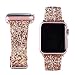 Moonooda Glitter Watch Band Replacement for Apple Watch Bands 38mm 40mm Women Girl Cute Bling Sparkle Strap Wristband Compatible with iWatch Series SE 6 5 4 3 2 1, Rose Gold and Silver