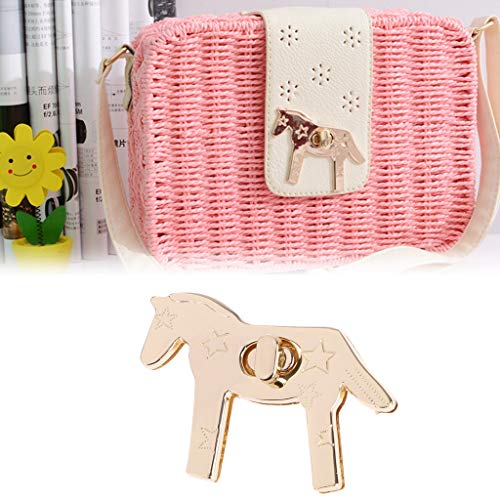 Misright 2 Sets Horse Shape Metal Purse Handbag Twist Turn Lock DIY Handbag Shoulder Bag Purse Hardware Accessories