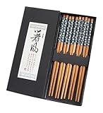 AUCH Japanese Sakura Bamboo Chopsticks, Blue
