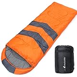MalloMe Single Camping Sleeping Bag - 4 Season Warm Weather and Winer, Lightweight, Waterproof - Great for Adults & Kids - Excellent Camping Gear Equipment, Traveling, and Outdoor Activities