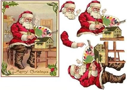Immagini Babbo Natale Vintage.Vintage Di Babbo Natale In Officina Decoupage By Carol Smith Amazon It Casa E Cucina