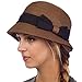 Womens 100% Paper Straw Ribbon Bow Accent Cloche Bucket Bell Summer Hat