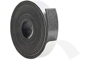 DEVNOL Neoprene Solid Rubber Strips with Adhesive Backing 1/8 (.125)" Thick X 1" Wide X 10'Long Grade 65A for Gasket, Surface Protection, Sealing