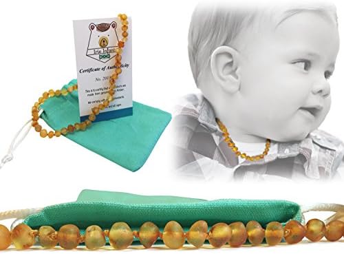BEST SALE AMBER TEETHING NECKLACE for BABIES, Teething Pain &amp; Drooling, Anti Inflammatory (Unisex) - Organic Teething Relief (Honey Raw)