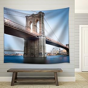 Brooklyn Bridge in New York City - Fabric Wall Tapestry Home Decor - 51x60 inches