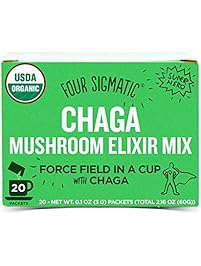 Four Sigmatic Organic Mushroom Elixir Mix with Chaga & Antioxidants for Inflammation + Immunity, Vegan, Paleo, Gluten Free, 0.1 Ounce (20 Count)