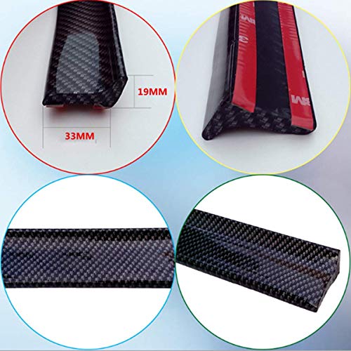 COOL·CAR 4.9ft (150cm) Universal Black Carbon Fiber Trunk Spoiler Lip Kit Car Rear Spoiler Exterior Rear Spoiler Kit Universal Fits for Most Cars Punch-Free Installation (Carbon Black long150cm)
