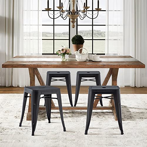 Modern Industrial Metal Stools Classroom Stools [Set of 4] Stackable