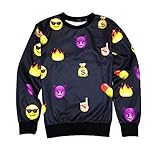 Emoji Black Network Expression Sweatshirt Hoodies for Women Men