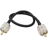 exgoofit PL259 Male to Male Adapter Cable Low Loss Digital Coax UHF Jumper Cable 12 inch RG58 for HAM &amp; CB Radio,Antenna Analyzer,Dummy Load,SWR Meter