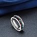 TIGRADE 6mm 8mm Deer Antlers Titanium Ring Turquoise Wood Inlaid Wedding Band