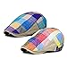 ZLSLZ Men's Unisex Newsboy Hat Cotton Flat Plaid Ivy Irish Cabbie Caps (RB-12)